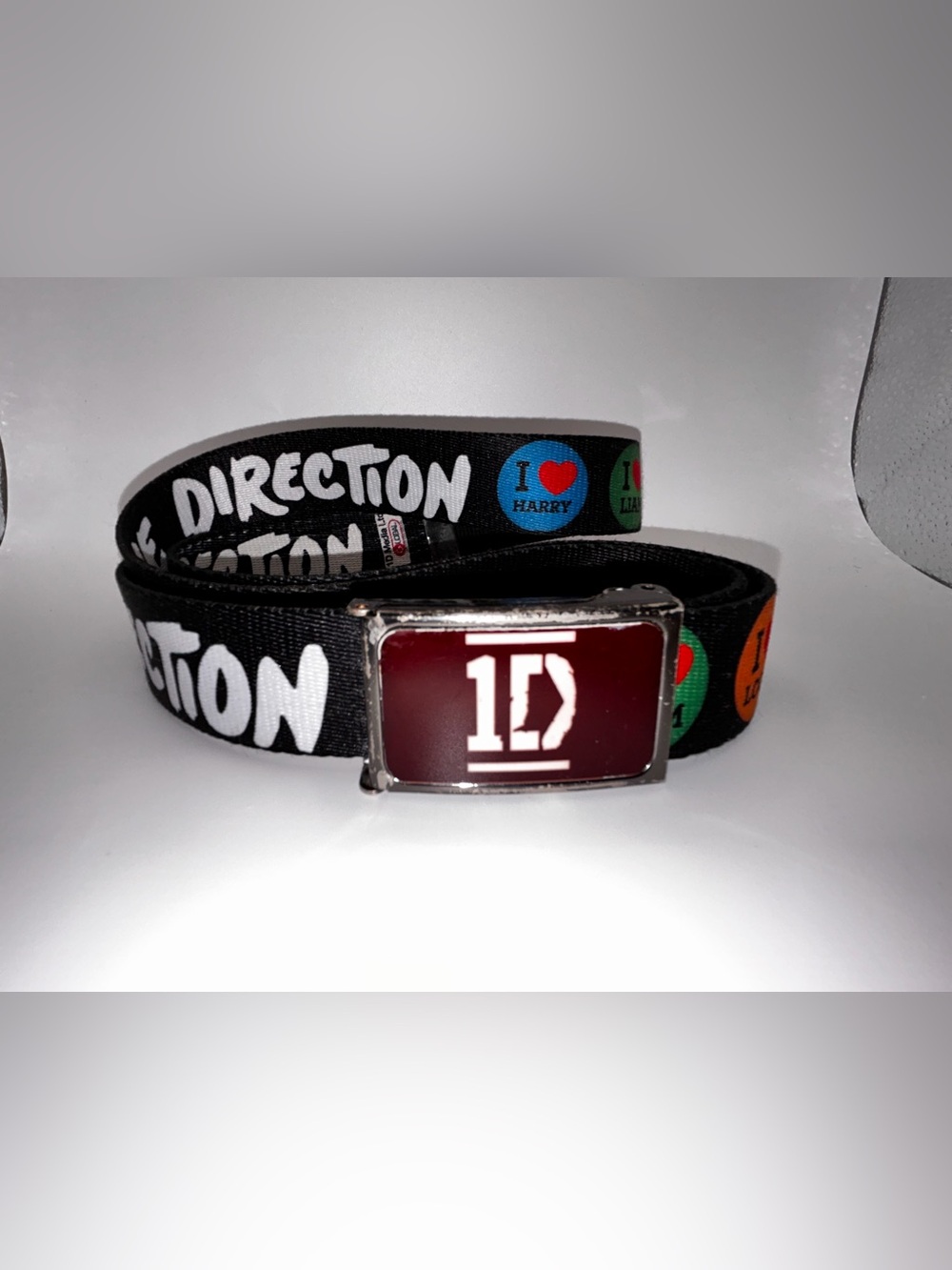 Vintage Y2K Buckle Down 1D I Love One Direction Belt Boyband Fandom One Size